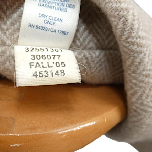 Vintage Y2K Old Navy Wool Tweed Blazer M Beige Embellished Collar Academia Prep - Picture 12 of 13